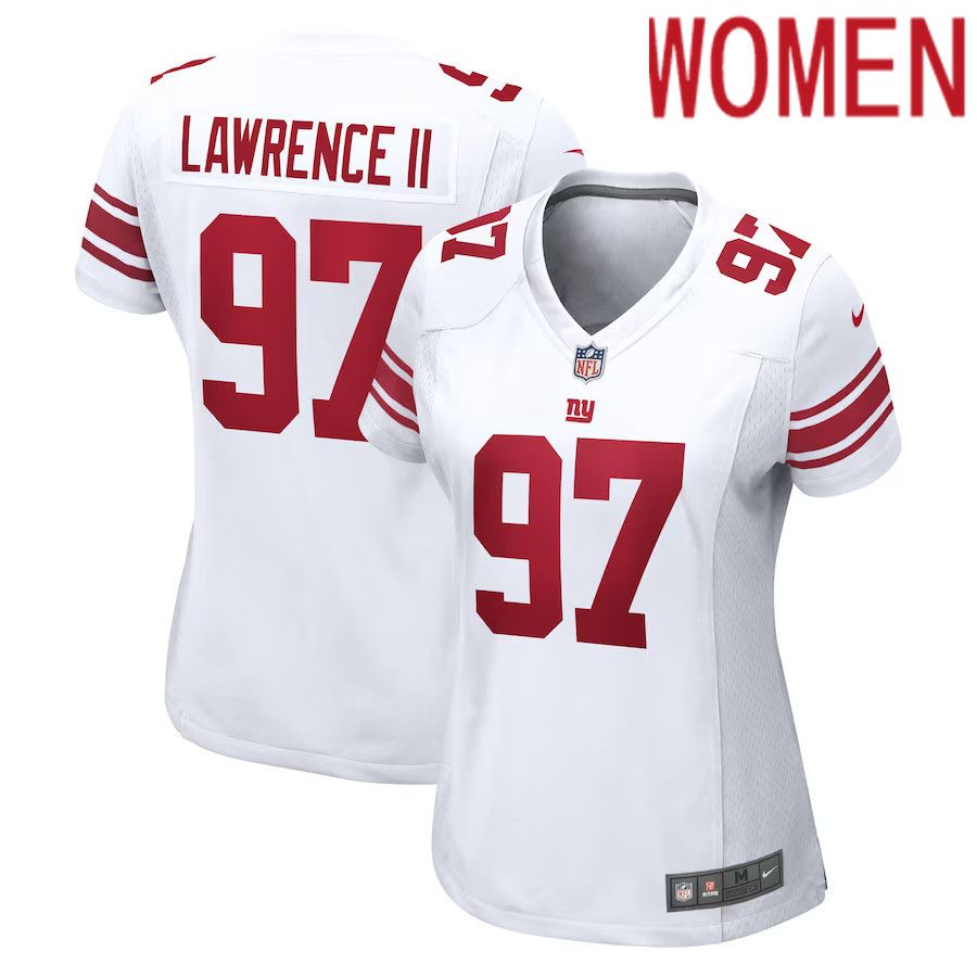 Women New York Giants 97 Dexter Lawrence II Nike White Game Player NFL Jersey